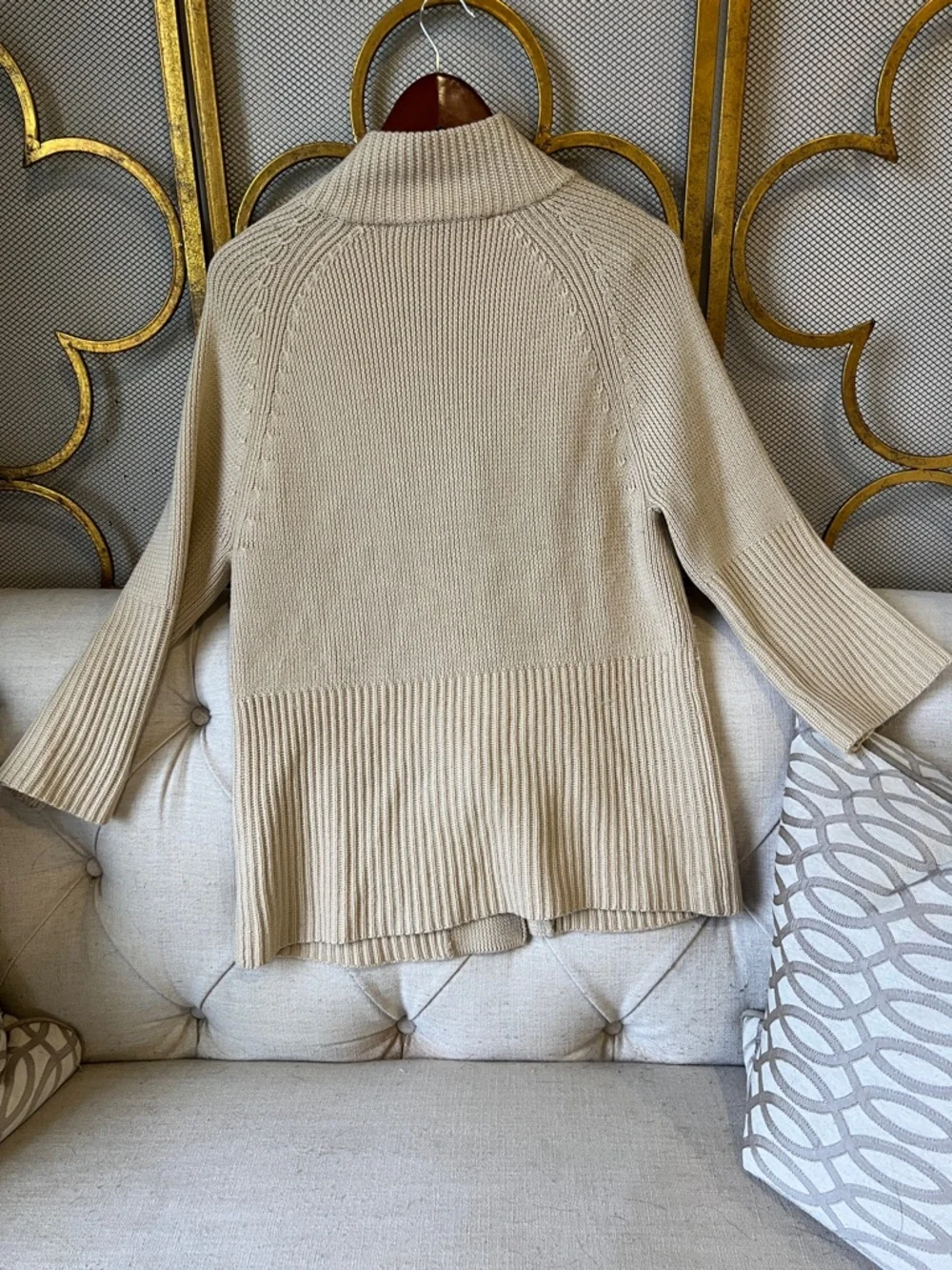 Ivory Ribbed Toggle Cardigan Jacket - Picture 3 of 4